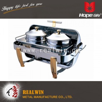 9L OBLONG DELUXE  GOLD ACCENTED ROLL TOP SOUP STATION