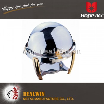 9L ROULD DELUXE GOLD ACCENTED ROLL TOP CHAFING DISH