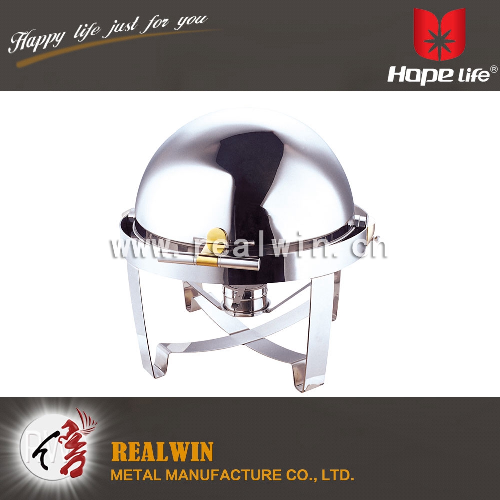 9L ROUND DELUXE ROLL TOP CHAFING DISH