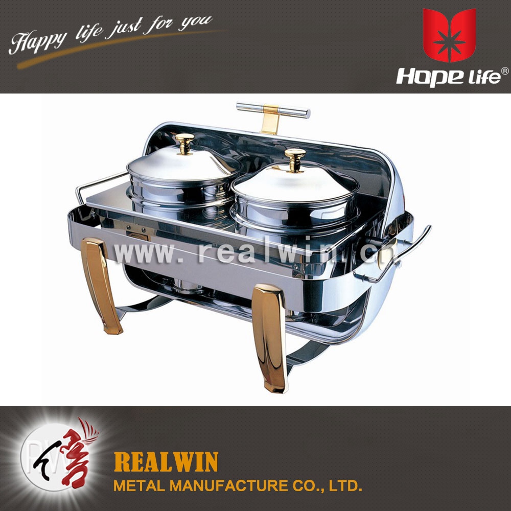 9L OBLONG DELUXE  GOLD ACCENTED ROLL TOP SOUP STATION